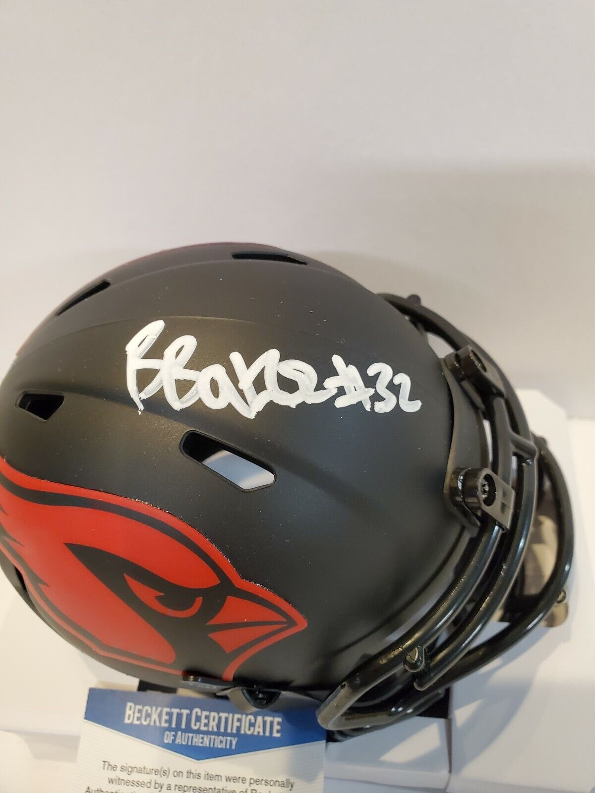 Budda Baker Signed Arizona Cardinals Eclipse Mini Helmet Beckett Coa