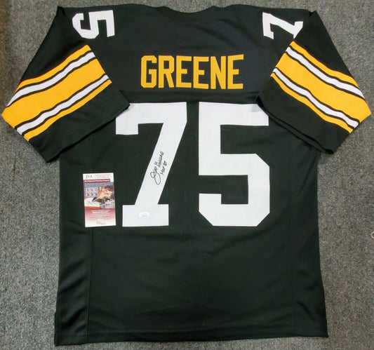 Pittsburgh Steelers Mean Joe Greene Autographed Inscribed Jersey Jsa Coa