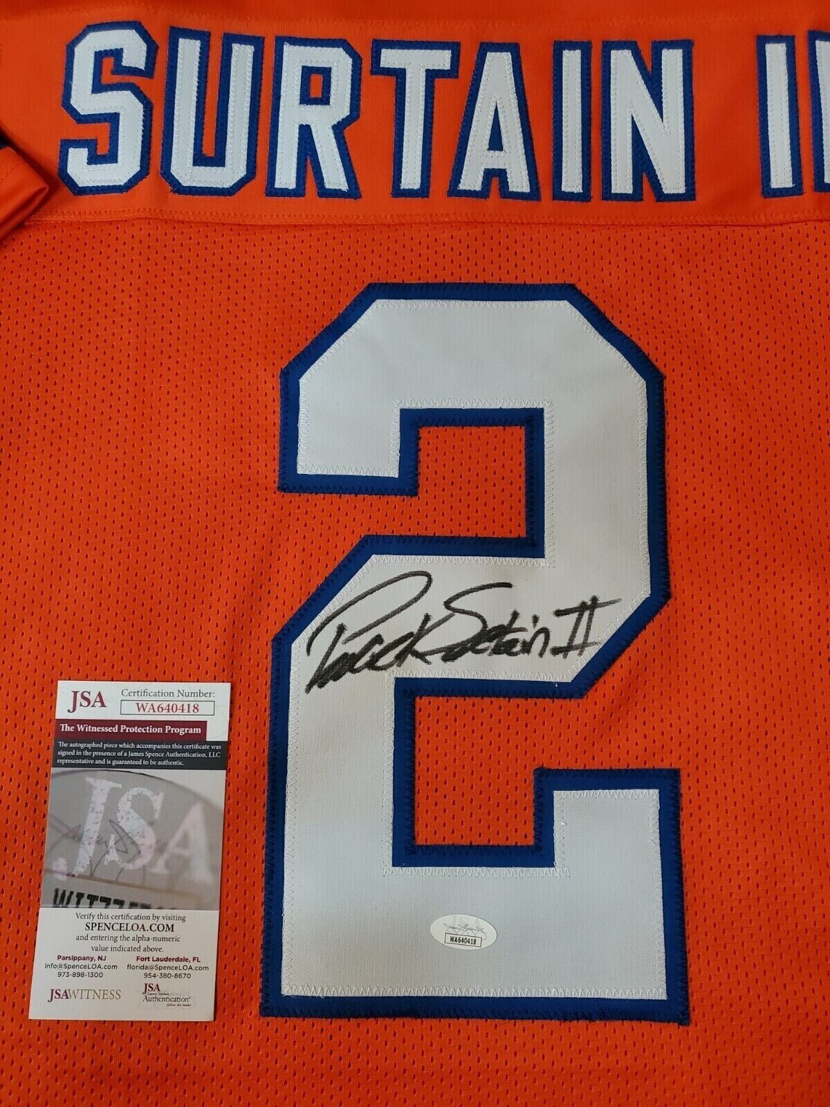 Denver Broncos Patrick Surtain Ii Autographed Signed Jersey Jsa  Coa