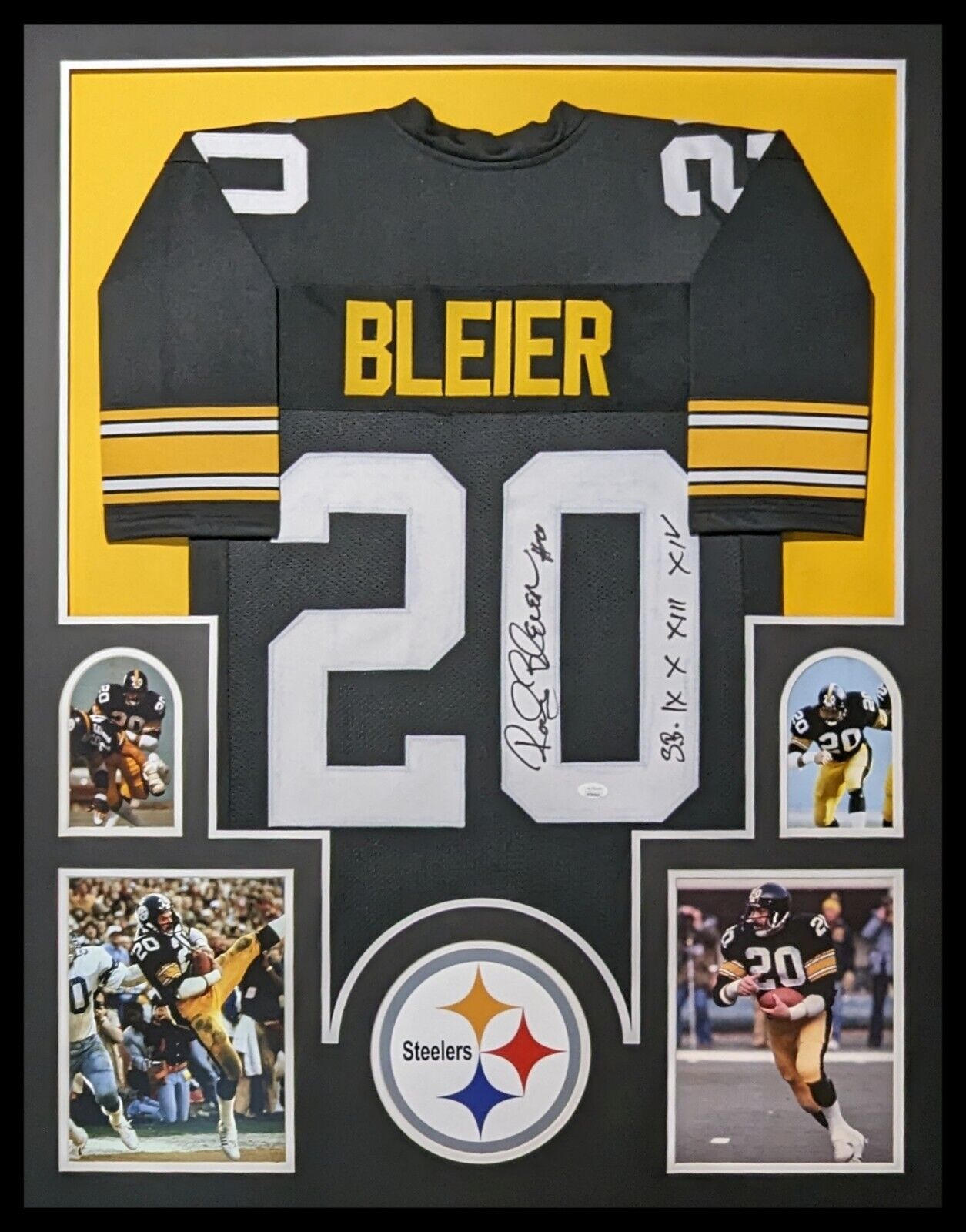 MVP Authentics Framed Pittsburgh Steelers Rocky Bleier Autographed Inscribed Jersey Jsa Coa 449.10 sports jersey framing , jersey framing