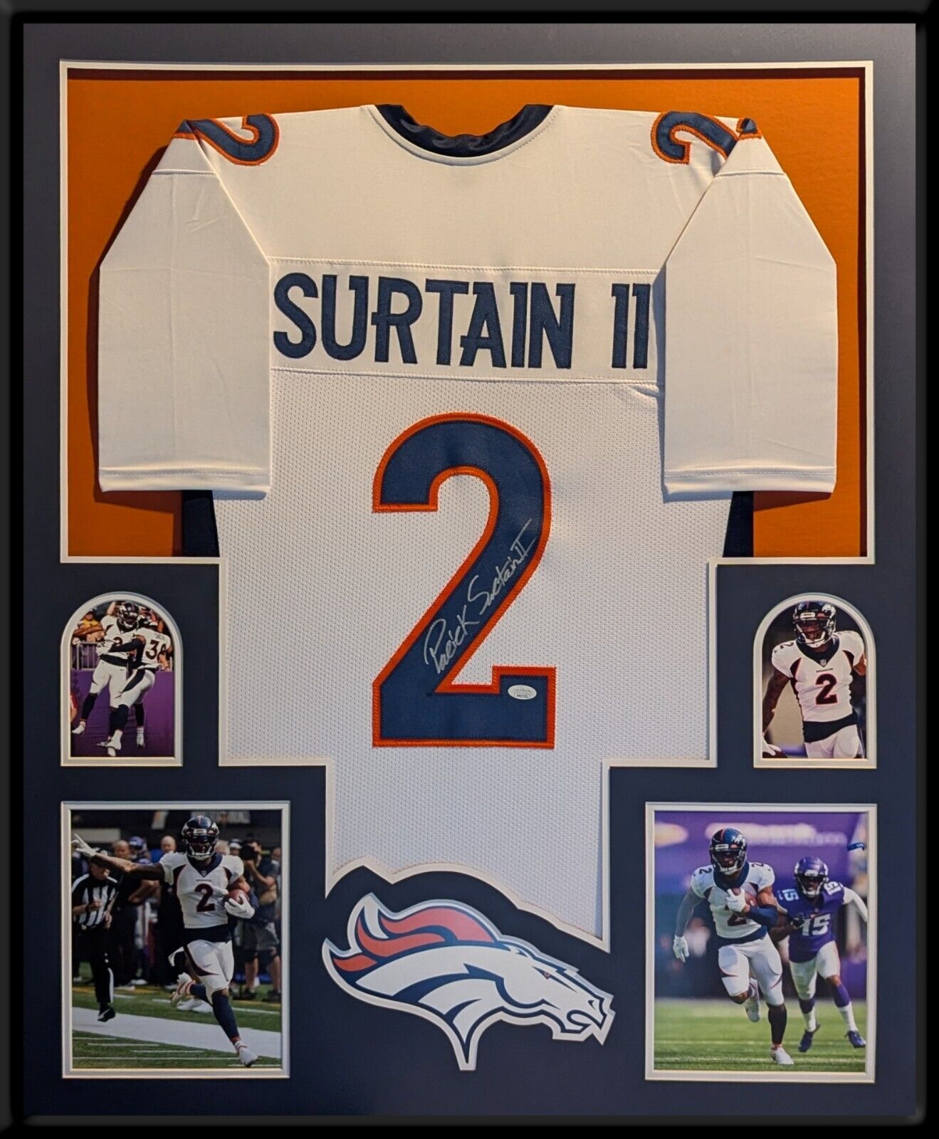 Framed Denver Broncos Pat Surtain Ii Autographed Signed Jersey Jsa Coa