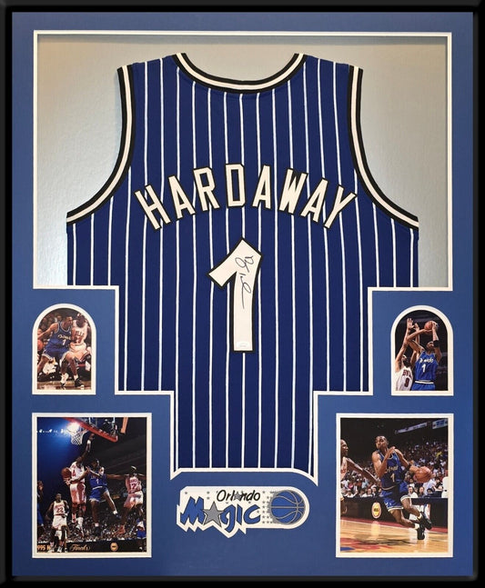 Framed Orlando Magic Penny Hardaway Autographed Signed Jersey Jsa Coa