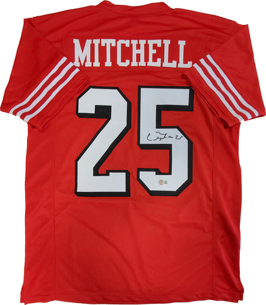 MVP Authentics San Francisco 49Ers Elijah Mitchell Autographed Signed Jersey Beckett Holo 107.10 sports jersey framing , jersey framing