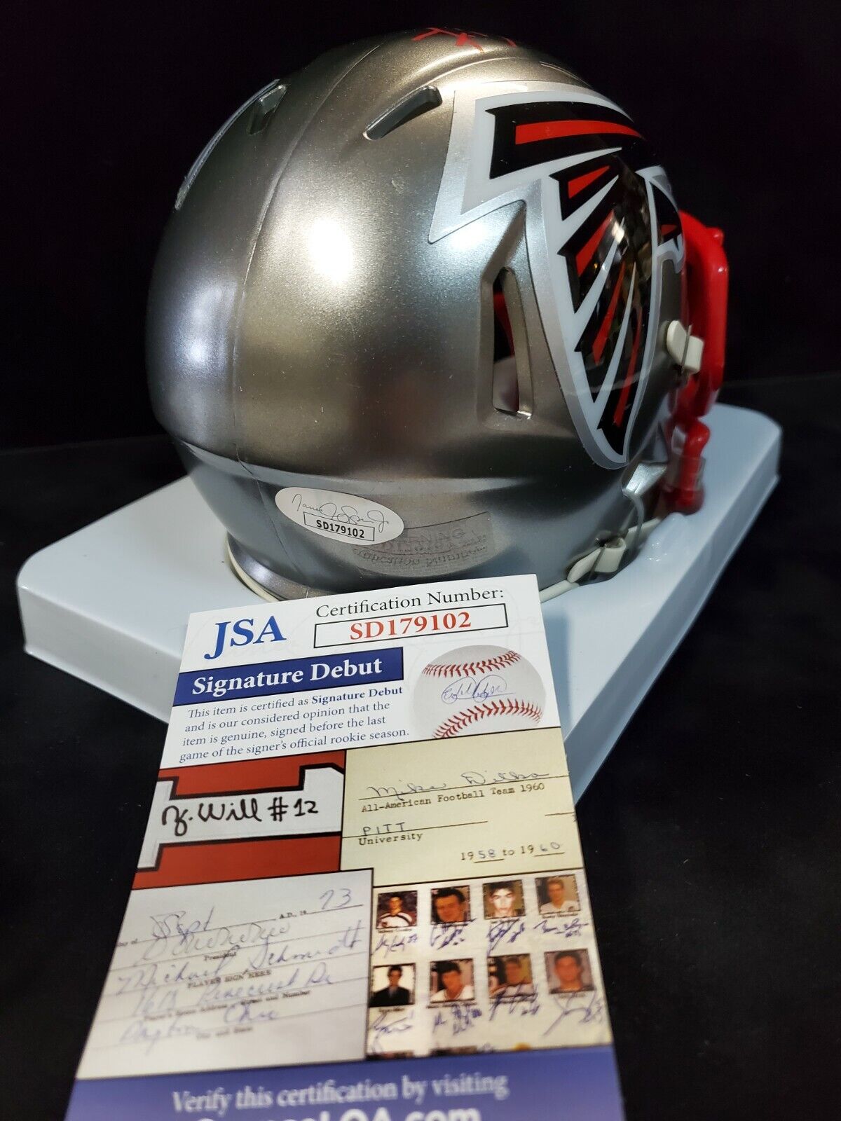 Atlanta Falcons Frank Darby Autographed Signed Flash Mini Helmet Jsa Coa