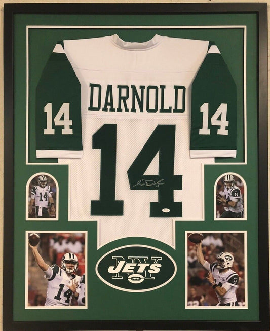 MVP Authentics Framed New York Jets Sam Darnold Autographed Signed Jersey Jsa Coa 540 sports jersey framing , jersey framing