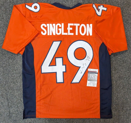 MVP Authentics Denver Broncos Alex Singleton Autographed Signed Jersey Jsa Coa 90 sports jersey framing , jersey framing