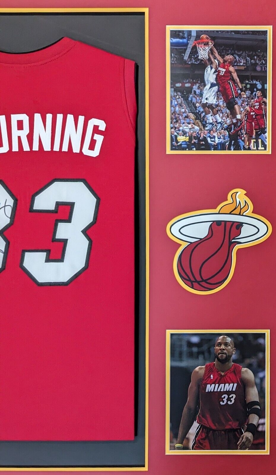 MVP Authentics Framed Alonzo Mourning Signed Autographed Miami Heat Jersey Jsa Coa 450 sports jersey framing , jersey framing