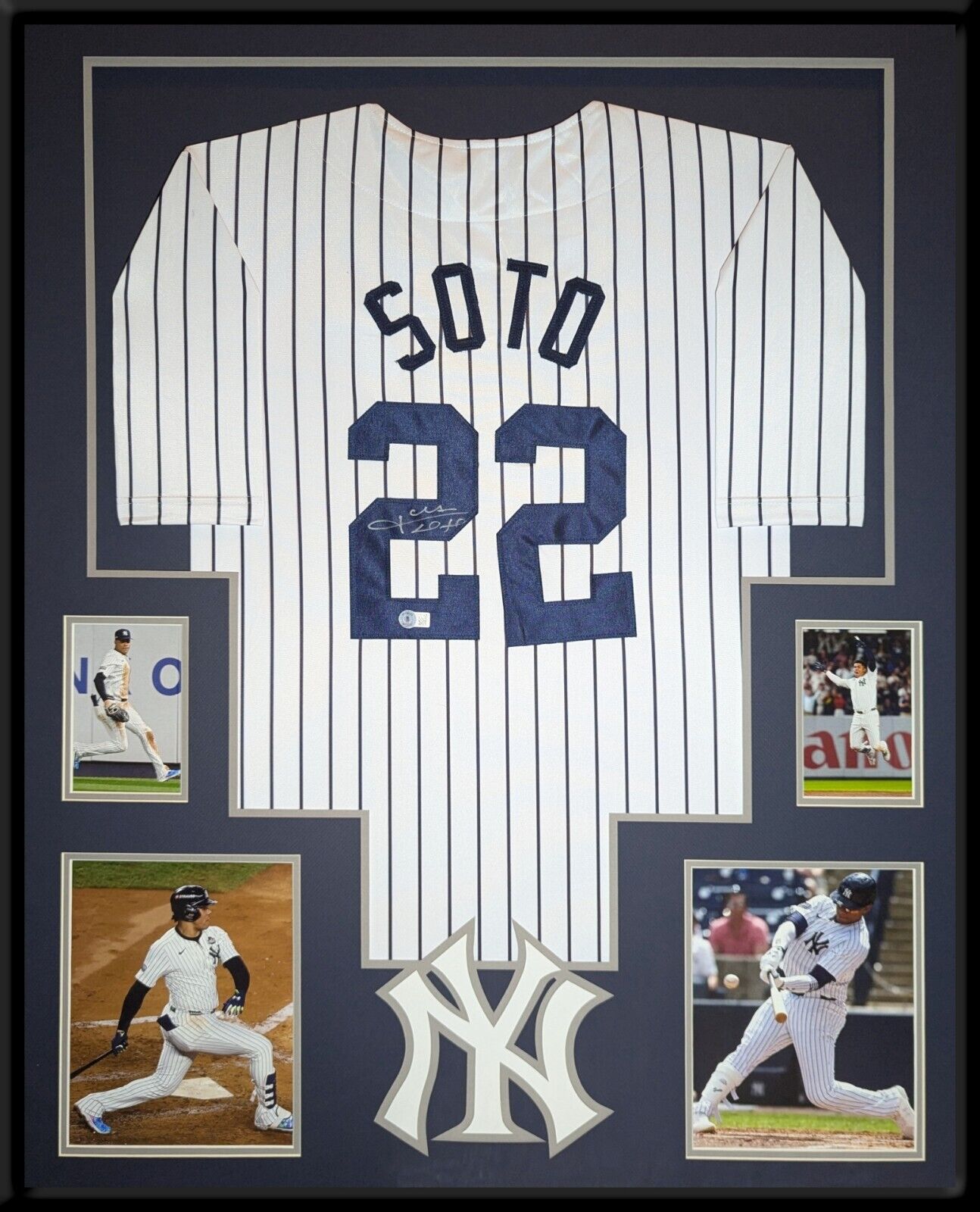 Framed N.Y. Yankees Juan Soto Autographed Signed Insc Jersey Beckett Holo