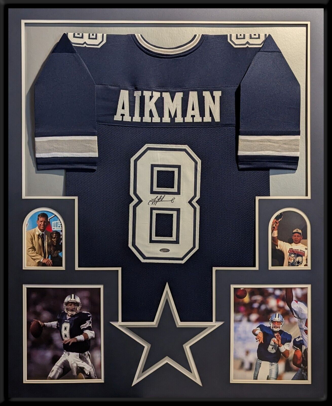 Framed Dallas Cowboys Troy Aikman Autographed Signed Jersey Tristar Holo