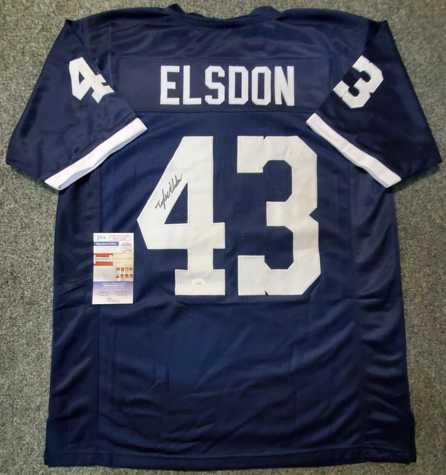 MVP Authentics Penn State Tyler Elsdon Autographed Signed Jersey Jsa Coa 72 sports jersey framing , jersey framing