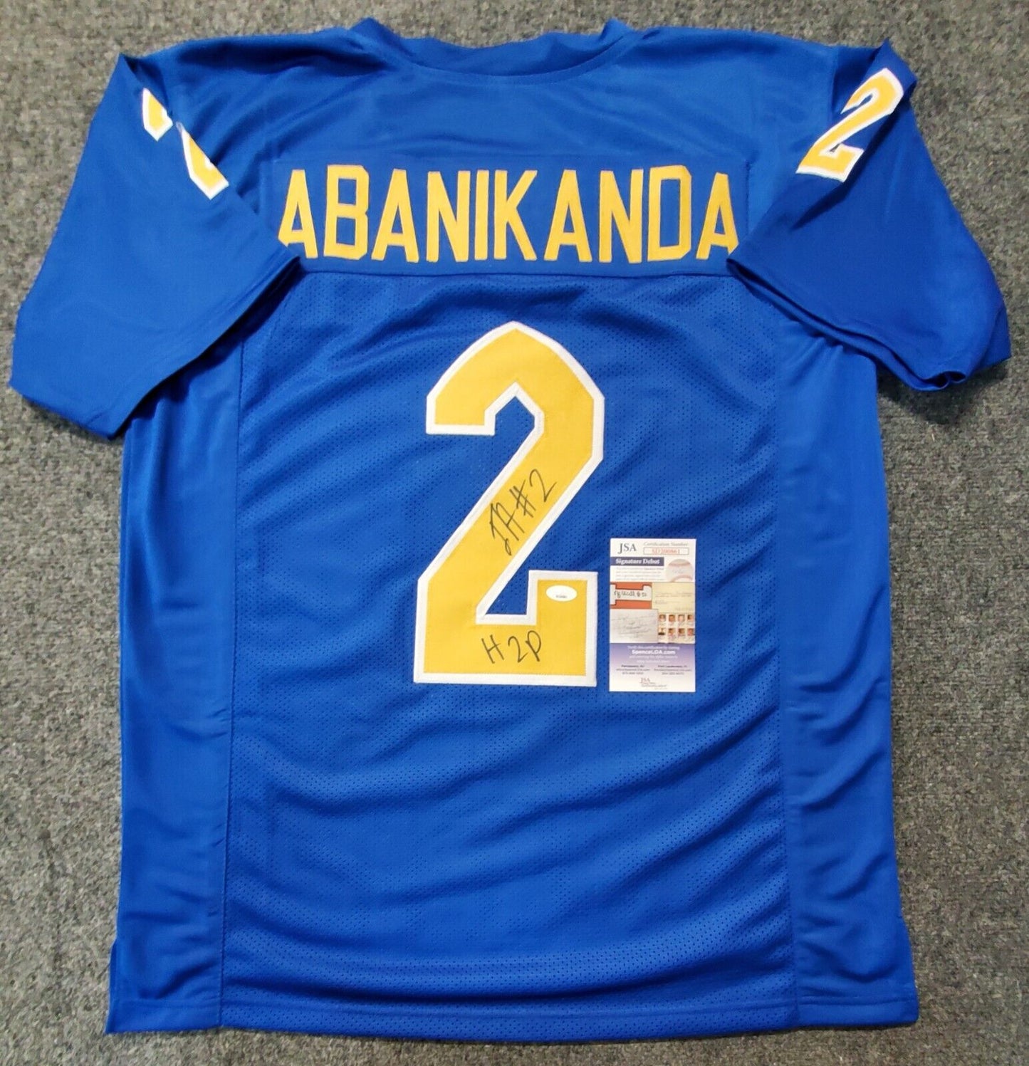 MVP Authentics Pitt Panthers Israel "Izzy" Abanikanda Autographed Inscribed Jersey Jsa Coa 99 sports jersey framing , jersey framing