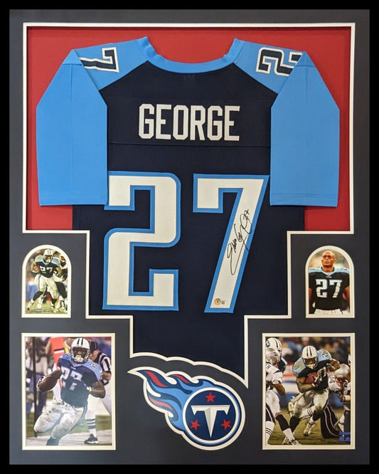 MVP Authentics Framed Tennessee Titans Eddie George Autographed Signed Jersey Bas Holo 630 sports jersey framing , jersey framing