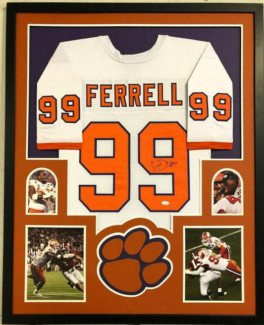 MVP Authentics Framed Clemson Tigers Clelin Ferrell Autographed Signed Jersey Jsa Coa 449.10 sports jersey framing , jersey framing