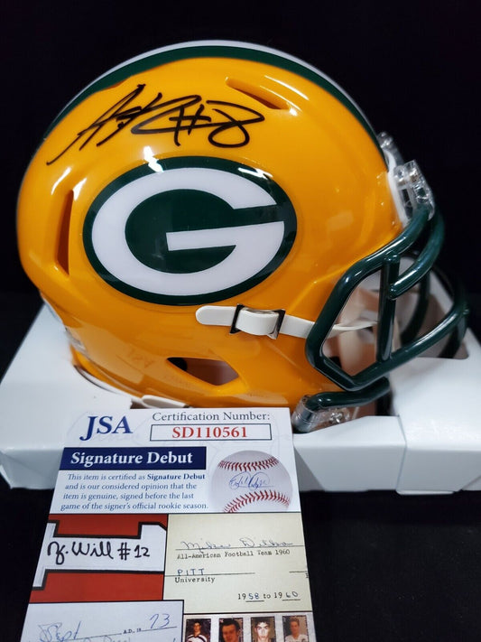 Green Bay Packers Amari Rodgers Autographed Signed Speed Mini Helmet Jsa Coa