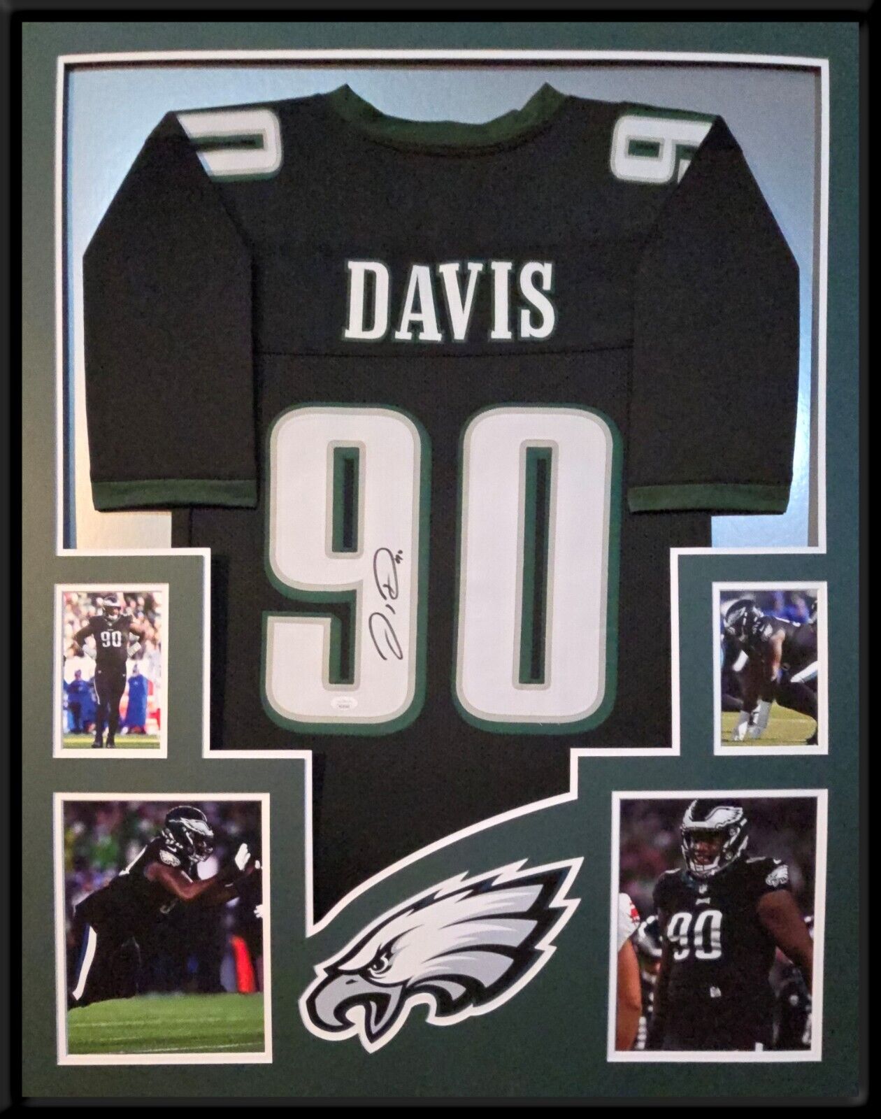 Framed Philadelphia Eagles Jordan Davis Autographed Signed Jersey Jsa Coa