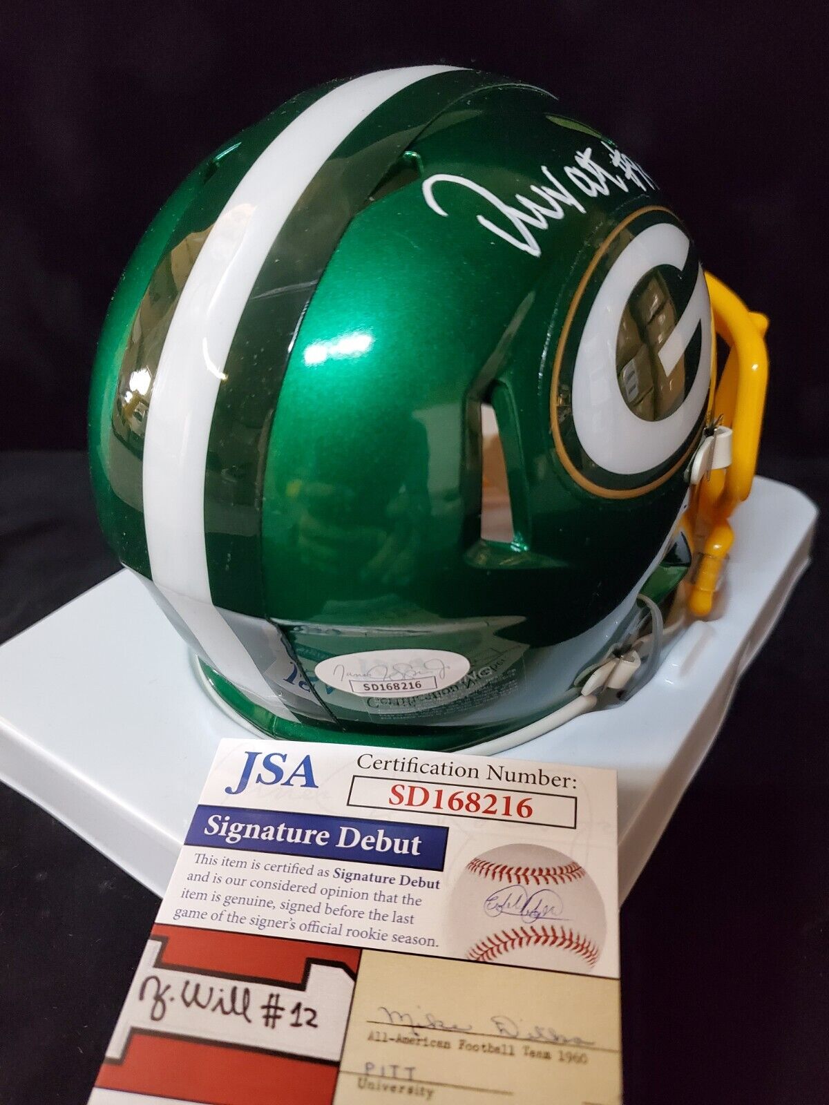 Green Bay Packers Devonte Wyatt Autographed Signed Speed Mini Helmet Jsa Coa