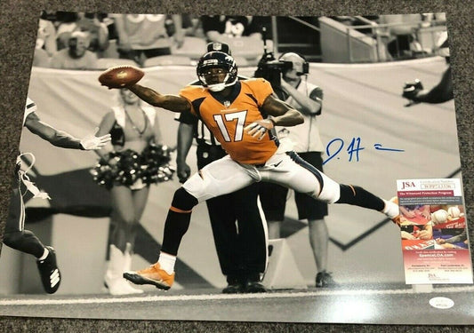 MVP Authentics Denver Broncos Daesean Hamilton Autographed Signed 16X20 Photo Jsa  Coa 71.10 sports jersey framing , jersey framing