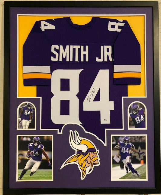 MVP Authentics Framed Minnesota Vikings Irv Smith Jr Autographed Signed Jersey Beckett Coa 359.10 sports jersey framing , jersey framing