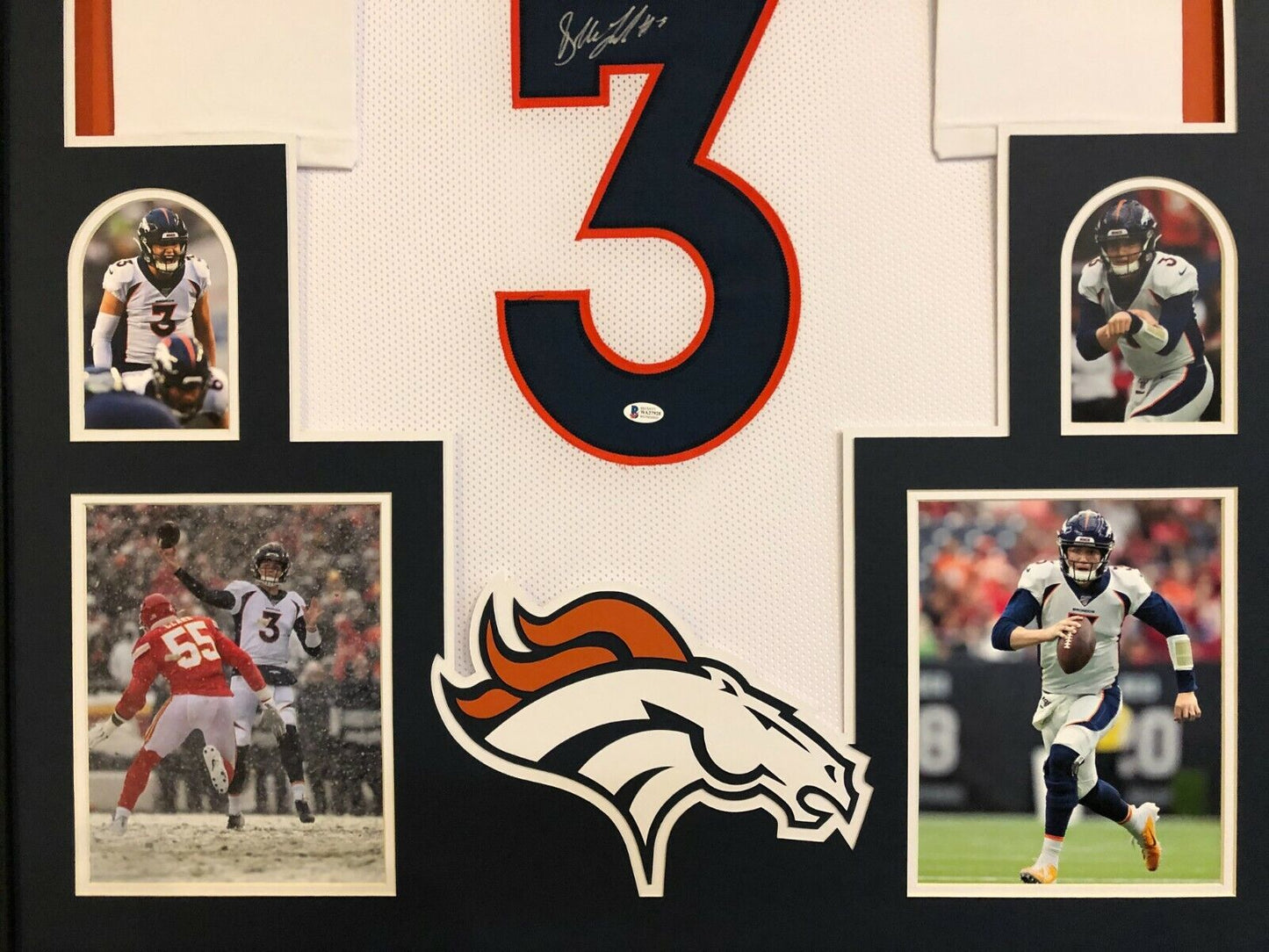 MVP Authentics Framed Denver Broncos Drew Lock Autographed Signed Jersey Beckett Coa 539.10 sports jersey framing , jersey framing