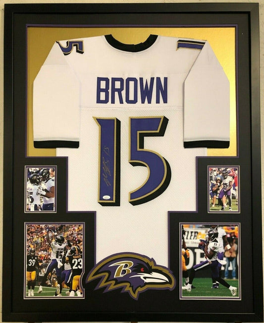 Framed Baltimore Ravens Marquise Brown Autographed Signed Jersey Jsa Coa