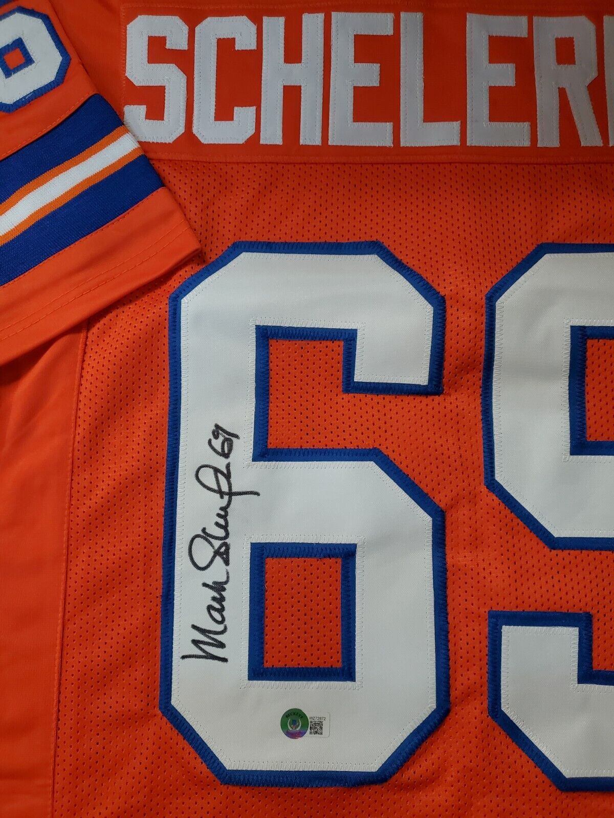 Denver Broncos Mark Schelereth Autographed Signed Jersey Beckett Holo