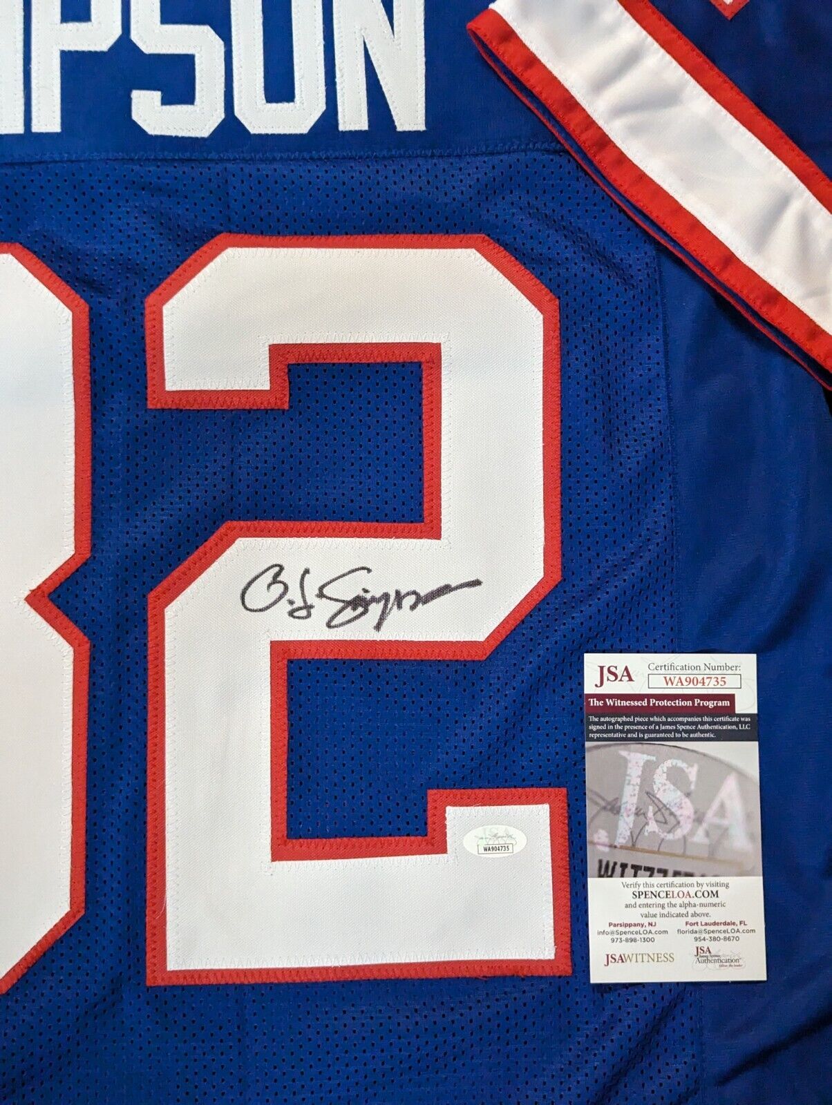 MVP Authentics Buffalo Bills Oj Simpson Autographed Signed Jersey Jsa Coa 180 sports jersey framing , jersey framing