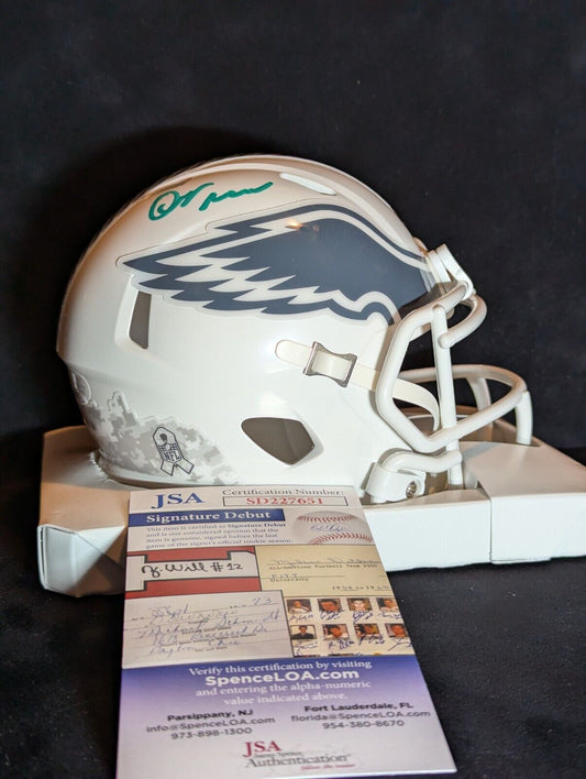 Philadelphia Eagles Quinyon Mitchell Autographed 2024 Salute Mini Helmet Jsa