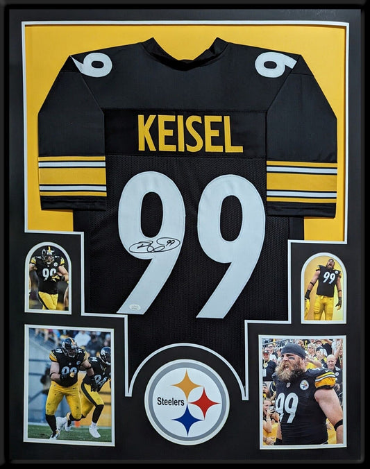 MVP Authentics Framed Pittsburgh Steelers Brett Keisel Autographed Signed Jersey Jsa Coa 449.10 sports jersey framing , jersey framing