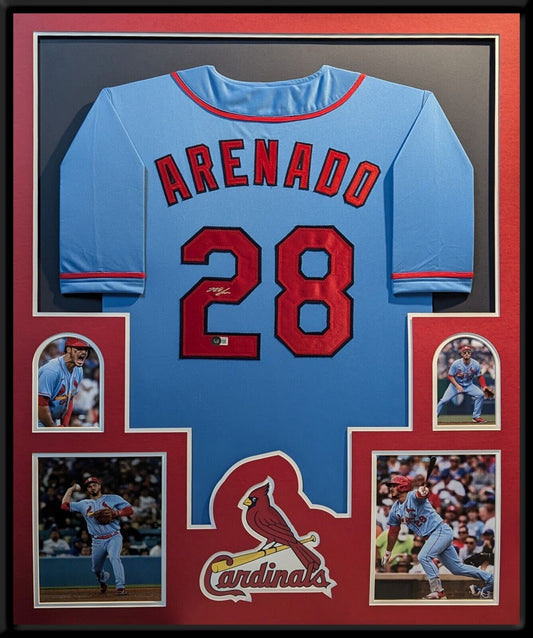 Framed St Louis Cardinals Nolan Arenado Autographed Jersey Beckett Holo