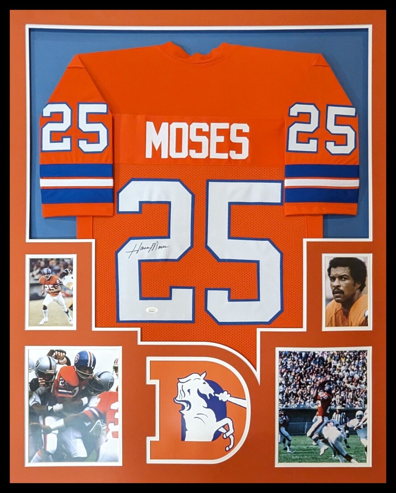 MVP Authentics Framed Denver Broncos Haven Moses Autographed Signed Jersey Jsa Coa 450 sports jersey framing , jersey framing