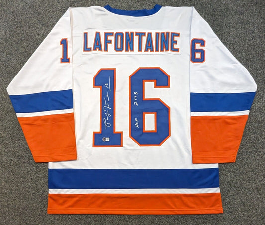 N.Y. Islanders Pat Lafontaine Autographed Signed Inscribed Jersey Beckett Holo