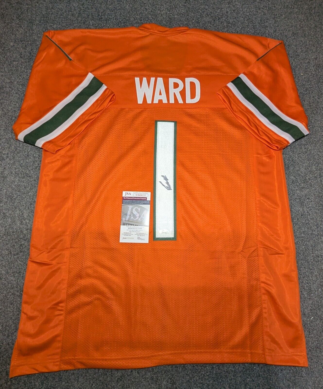 Miami Hurricanes Cam Ward Autographed Signed Jersey Jsa Coa