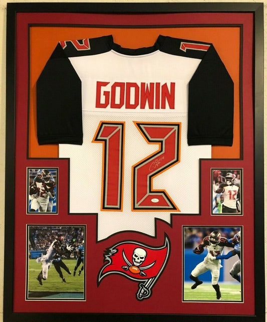 MVP Authentics Framed Tampa Bay Buccaneers Chris Godwin Autographed Signed Jersey Jsa Coa 449.10 sports jersey framing , jersey framing