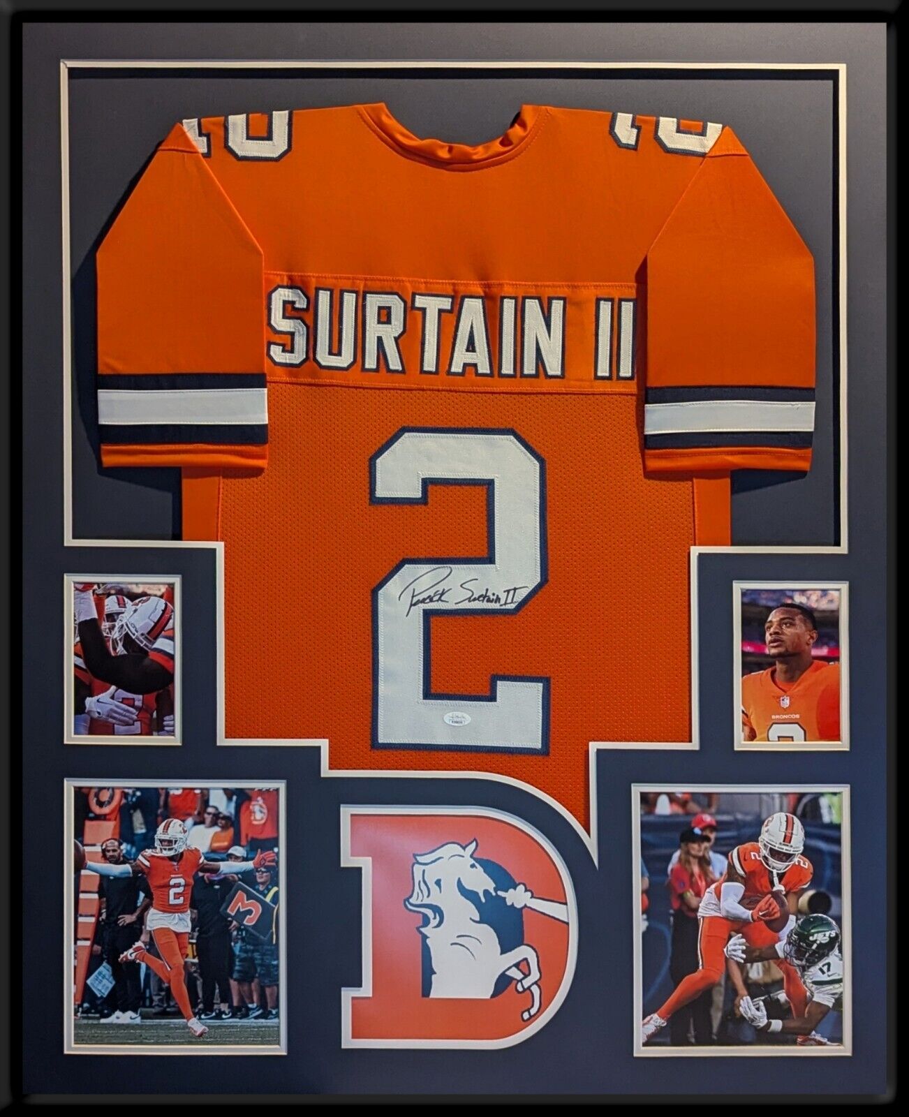 Framed Denver Broncos Pat Surtain Ii Autographed Signed Jersey Jsa Coa