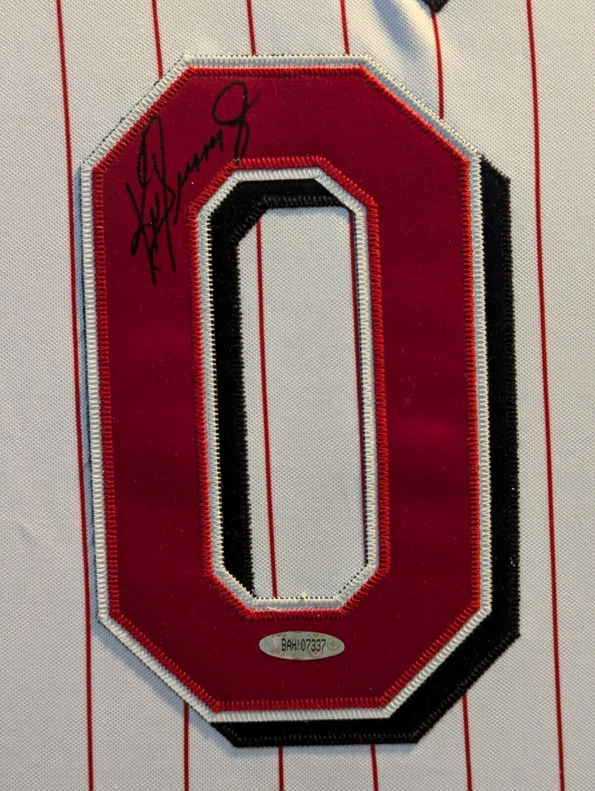 Suede Framed Cincinnati Reds Ken Griffey Jr Autographed Jersey Upper Deck Coa