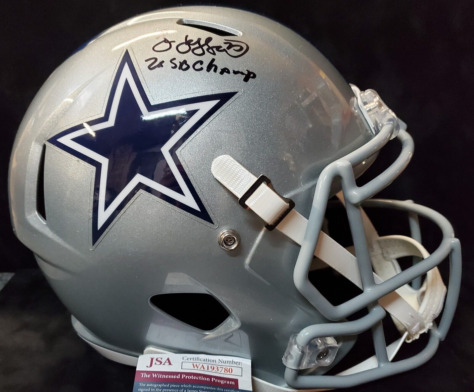 MVP Authentics Dallas Cowboys Jim Jeffcoat Signed Insc Full Size Speed Replica Helmet Jsa Coa 270 sports jersey framing , jersey framing