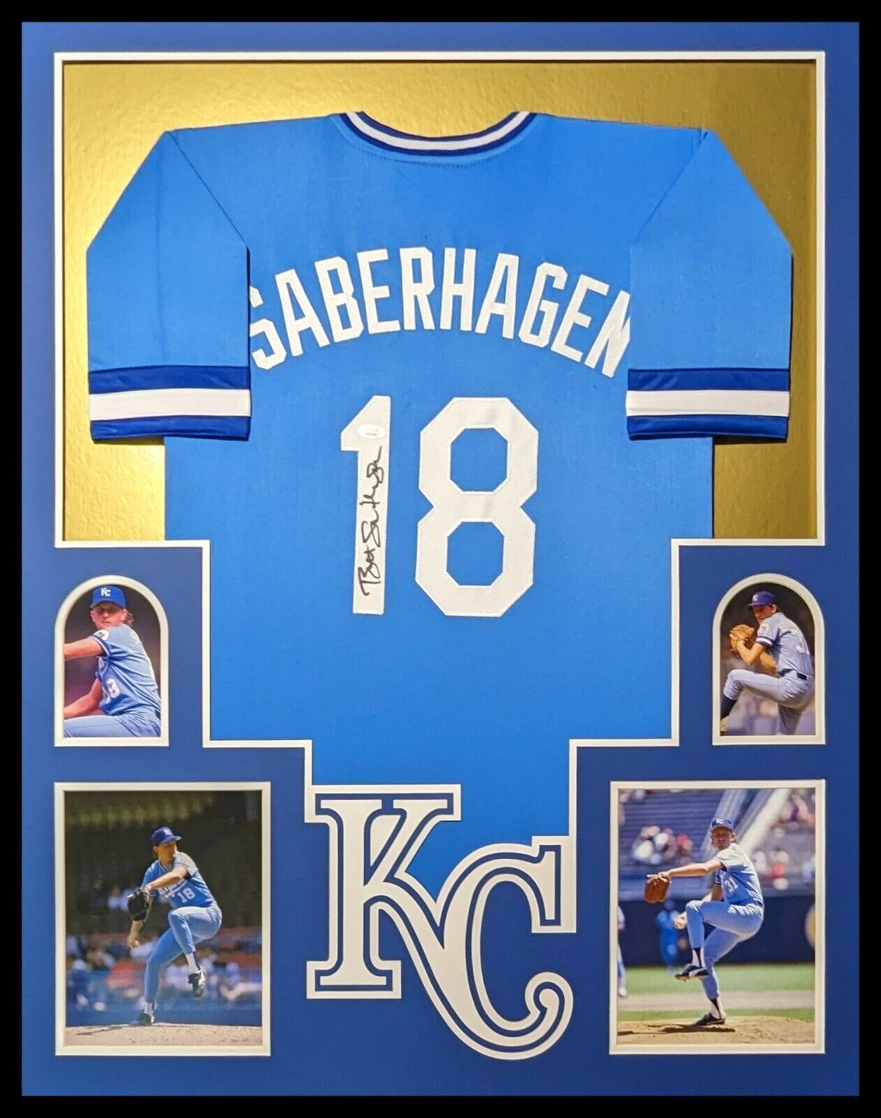 MVP Authentics Framed Kansas City Royals Bret Saberhagen Autographed Signed Jersey Jsa Coa 405 sports jersey framing , jersey framing