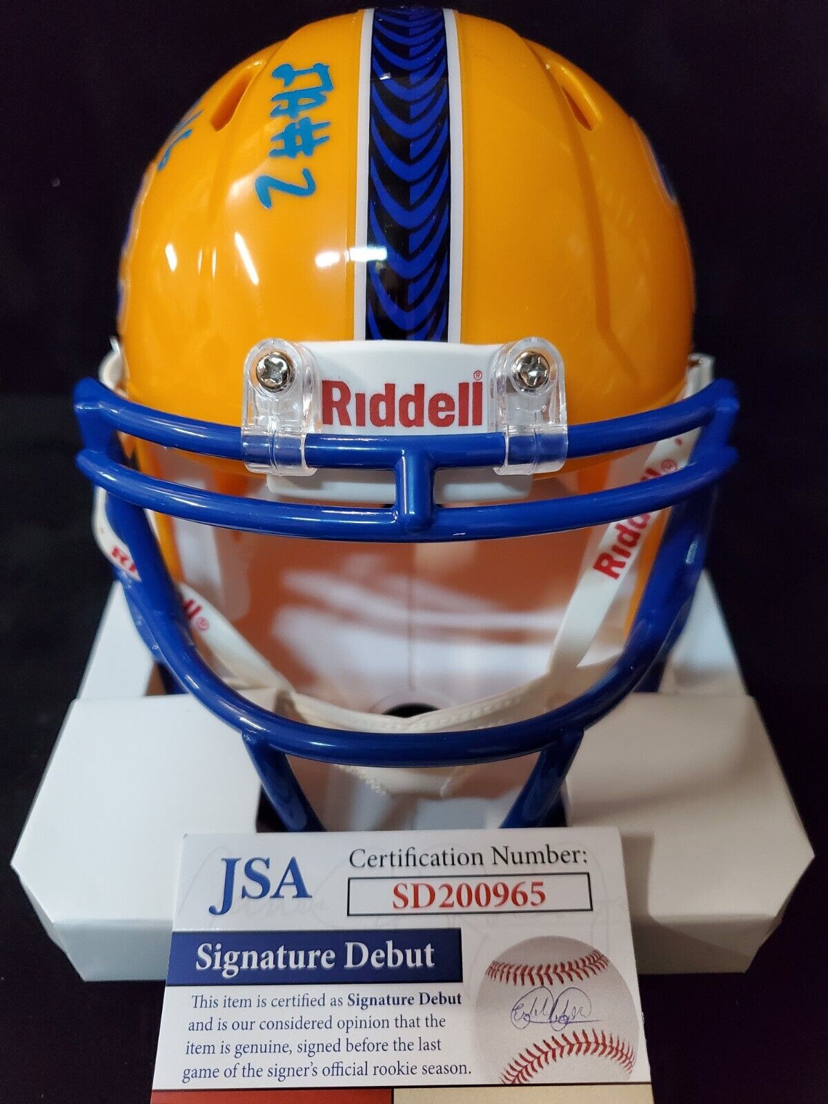 Pitt Panthers Israel Izzy Abanikanda Signed Inscribed Speed Mini Helmet Jsa Coa