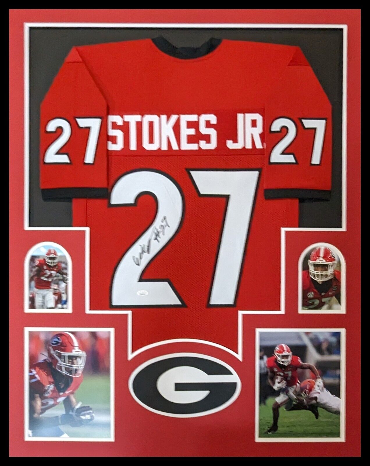 MVP Authentics Framed Georgia Bulldogs Eric Stokes Jr Autographed Signed Jersey Jsa Coa 450 sports jersey framing , jersey framing