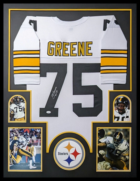 MVP Authentics Framed Pittsburgh Steelers Mean Joe Greene Autographed Jersey Jsa Coa 629.10 sports jersey framing , jersey framing