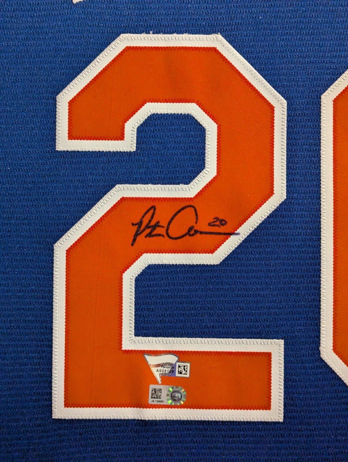 Suede Framed N.Y. Mets Pete Alonso Autographed Signed Jersey Fanatics Holo