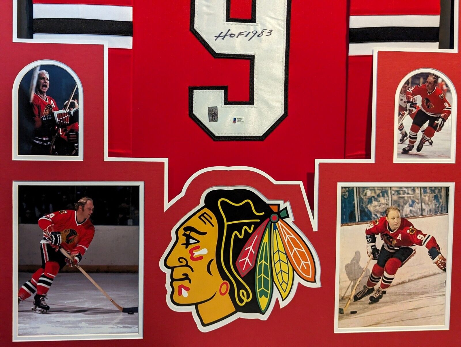 Framed blackhawks jersey top