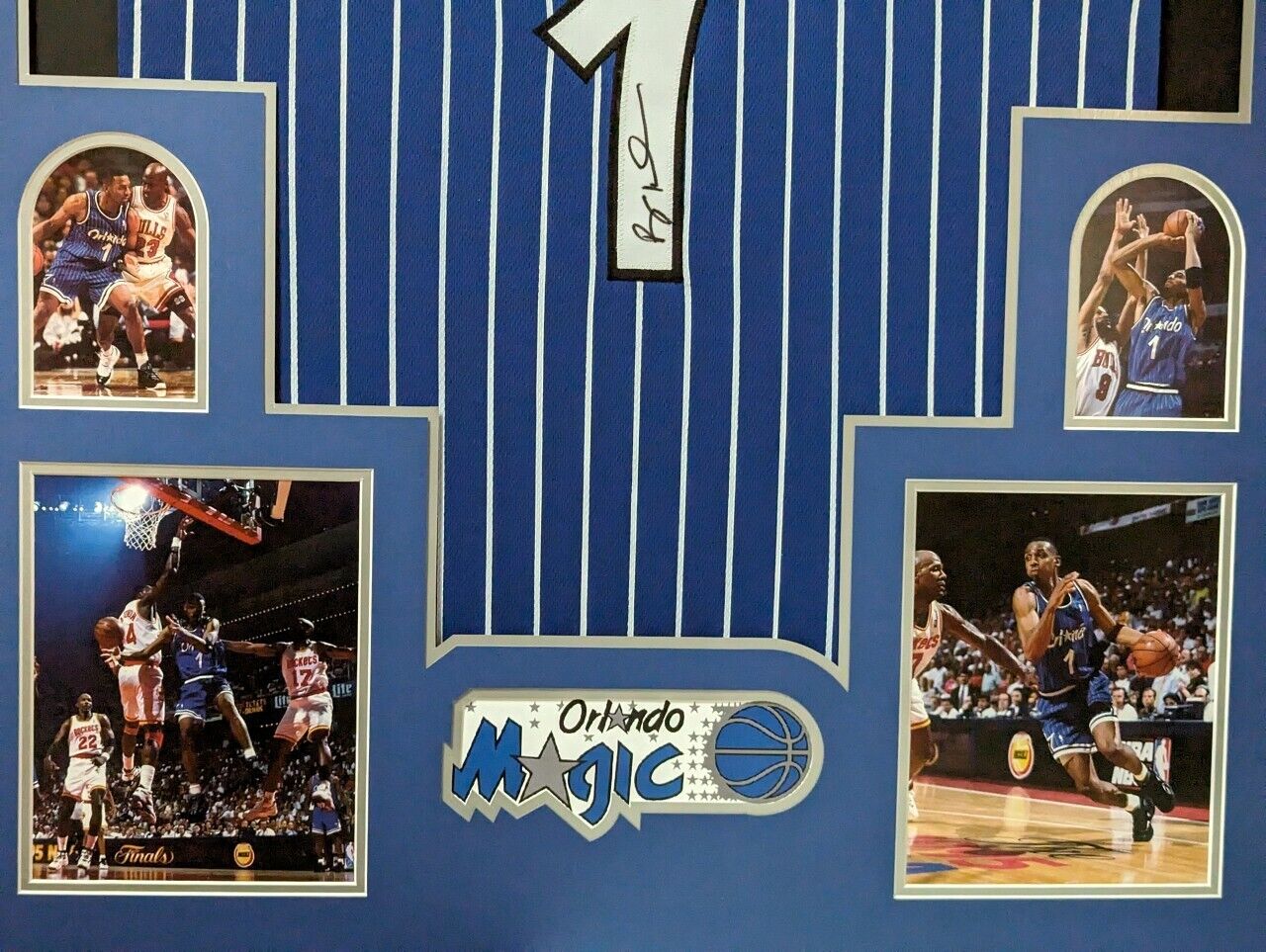 Framed Orlando Magic Penny Hardaway Autographed Signed Jersey Psa Coa