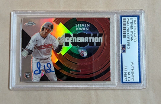 Steven Kwan Topps Chrome Generation Now Rc 2022 #Gnc-7 Hand Signed Psa Slabbed