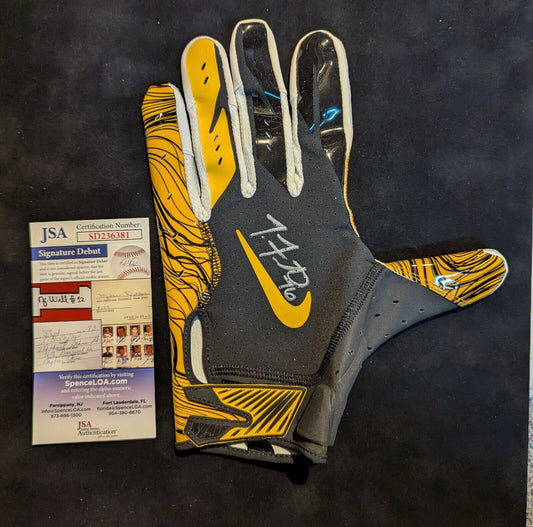 Pittsburgh Steelers Troy Fautanu Signed Glove Jsa Coa