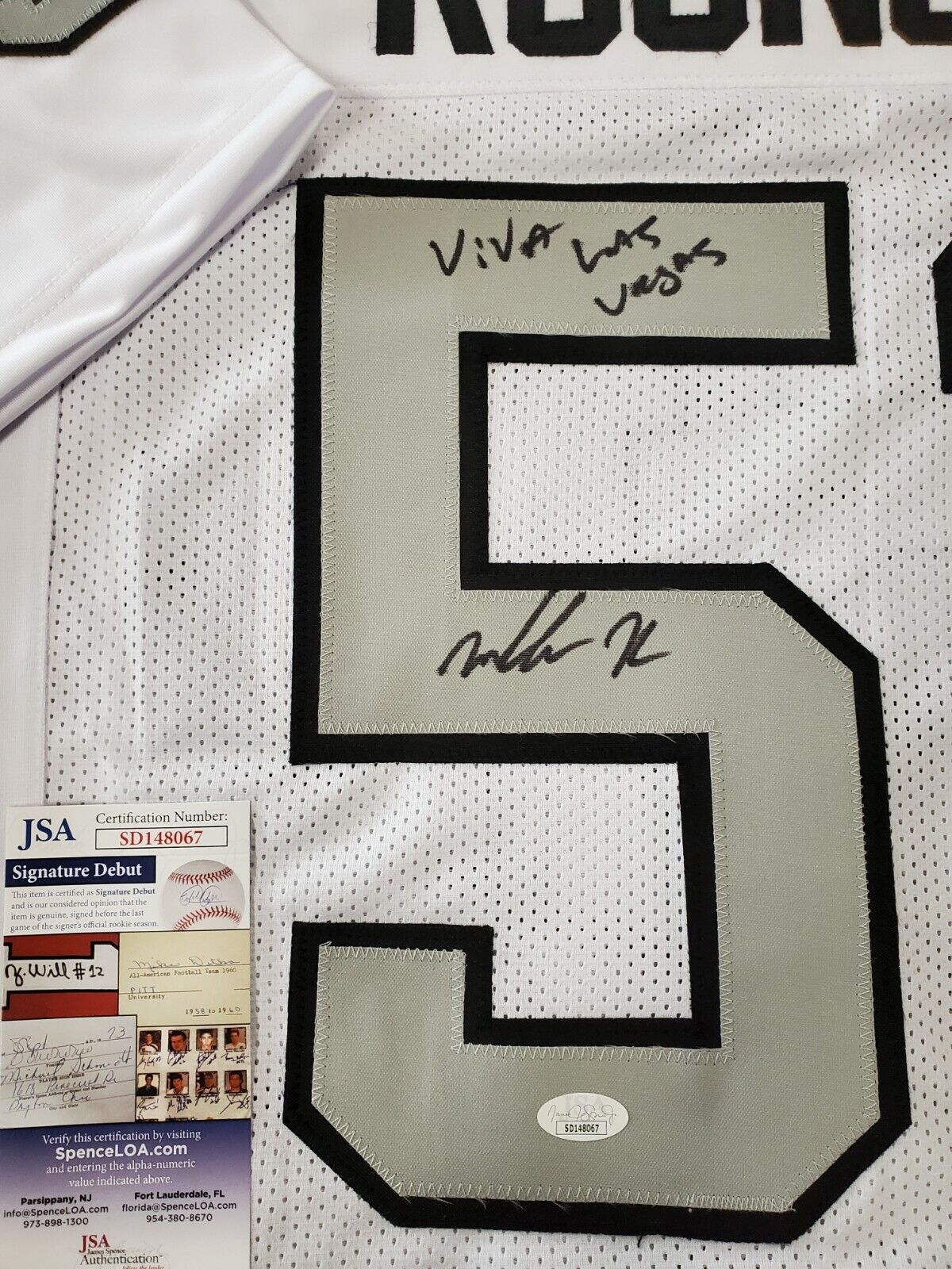 MVP Authentics Las Vegas Raiders Malcolm Koonce Autographed Inscribed Jersey Jsa Coa 112.50 sports jersey framing , jersey framing