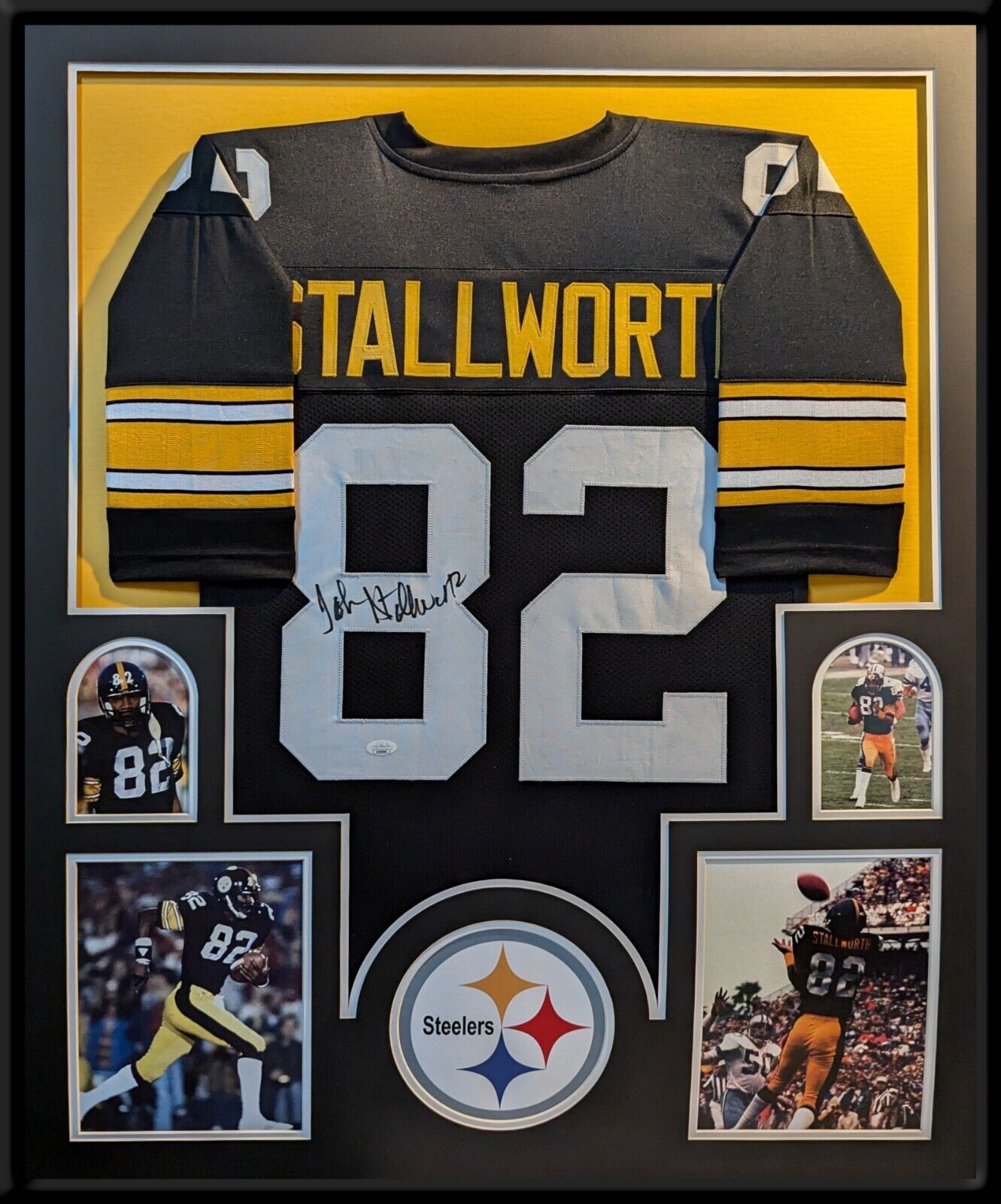 Framed Pittsburgh Steelers John Stallworth Autographed Signed Jersey Jsa Coa