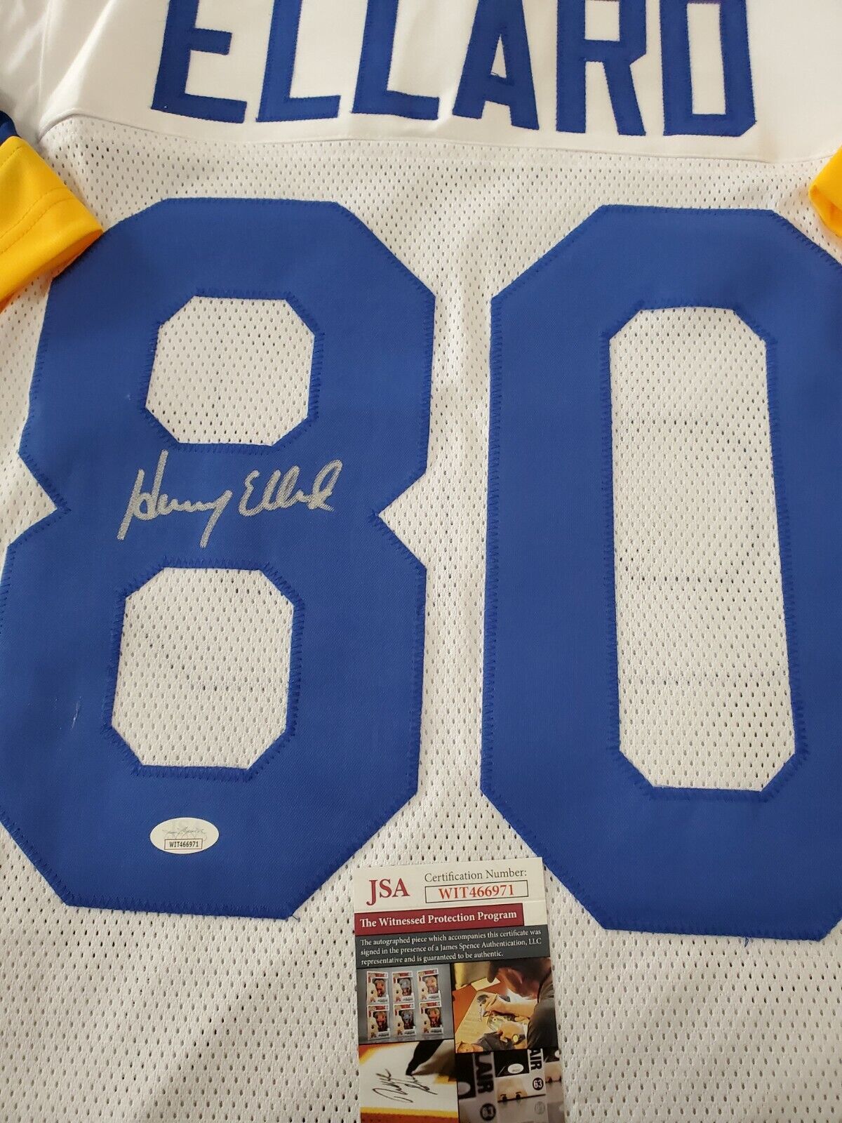 MVP Authentics Los Angeles Rams Henry Ellard Autographed Signed Jersey Jsa Coa 116.10 sports jersey framing , jersey framing