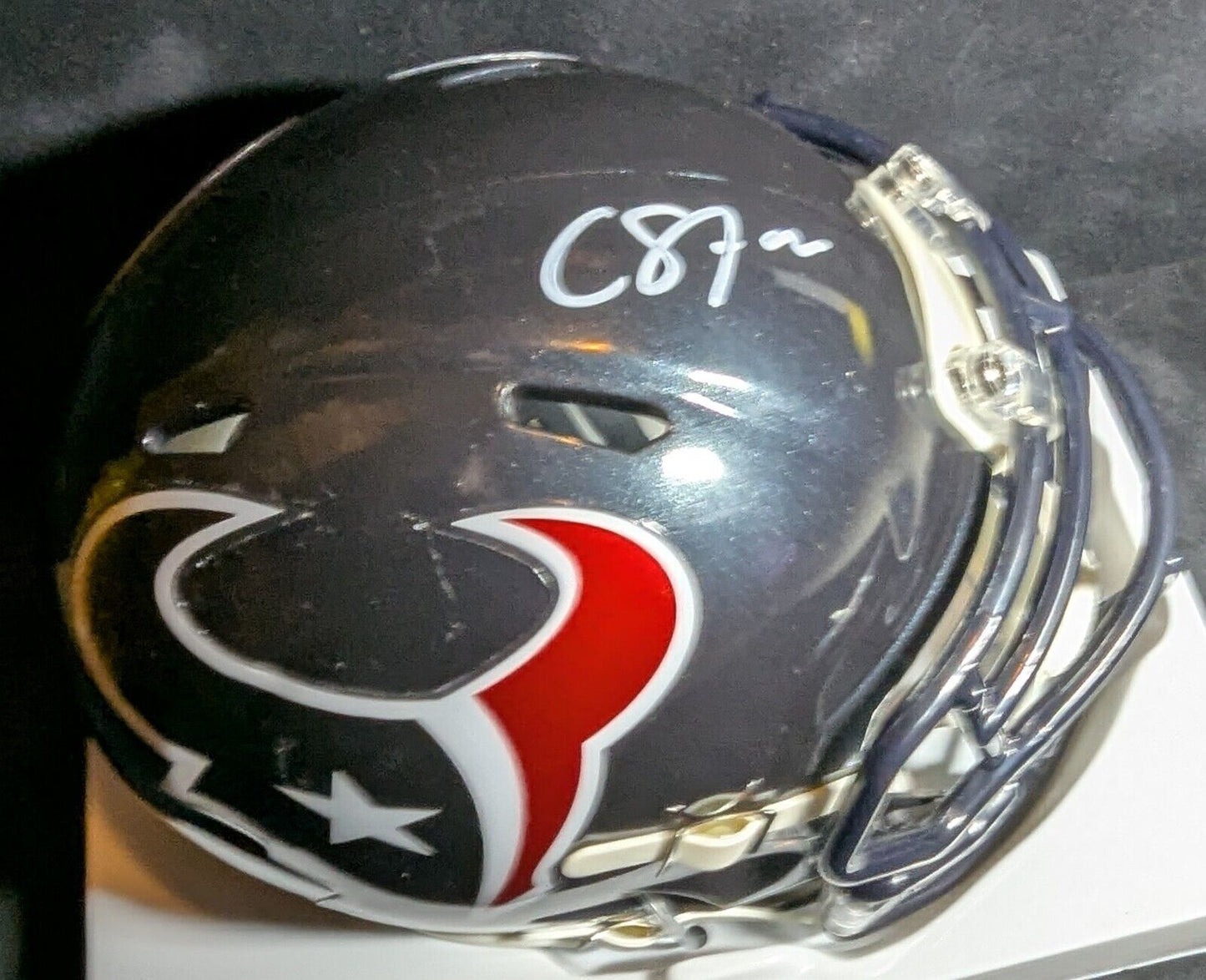 Houston Texans Cade Stover Signed Speed Mini Helmet Beckett Hologram