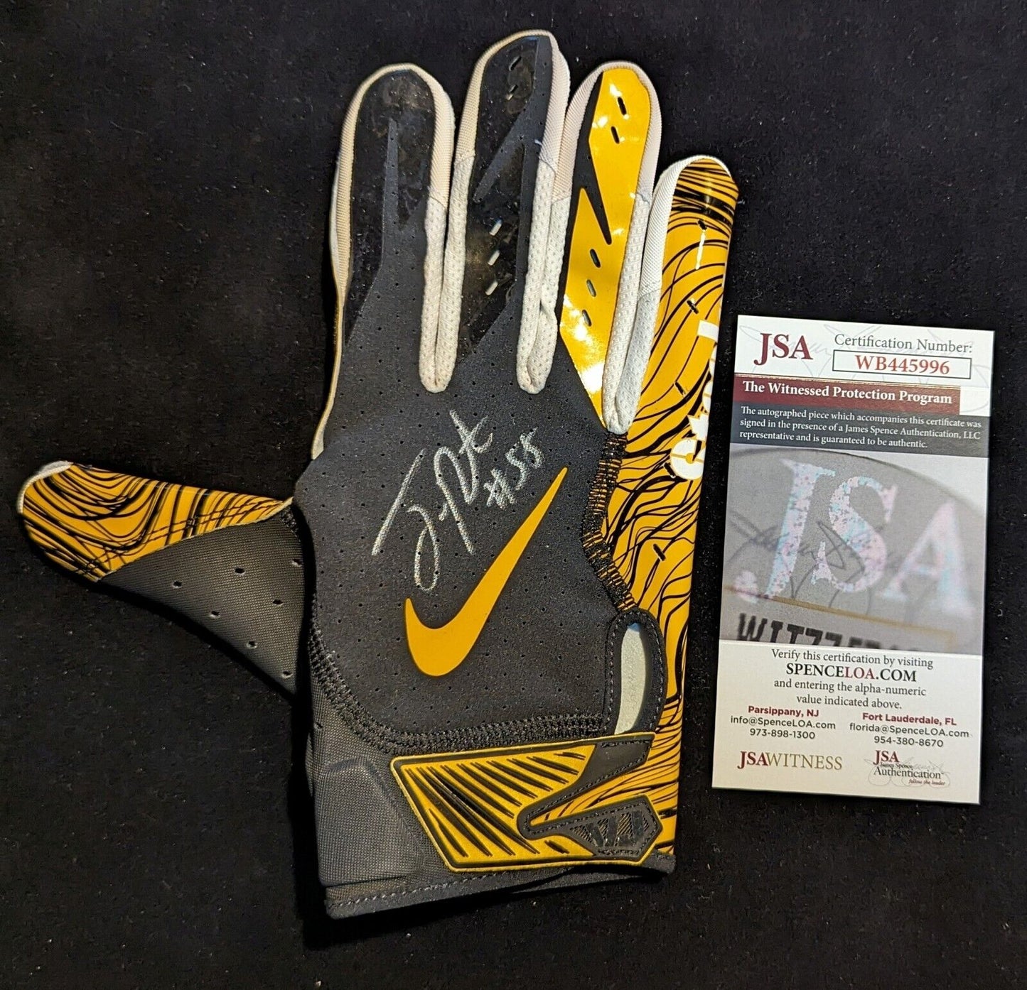 Pittsburgh Steelers Joey Porter Sr Signed Glove Jsa Coa